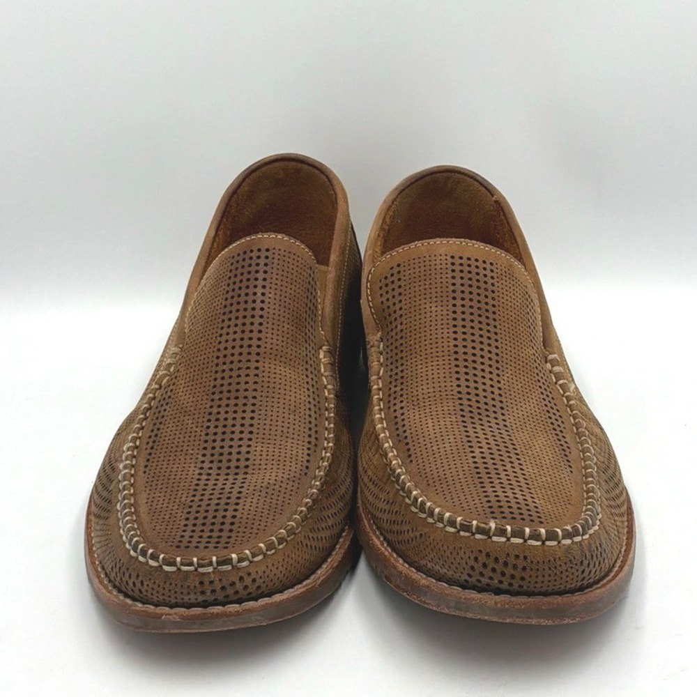 Tommy Bahama Felton Loafers Mens 8.5 Brown Perforated Leather Slip On Shoes